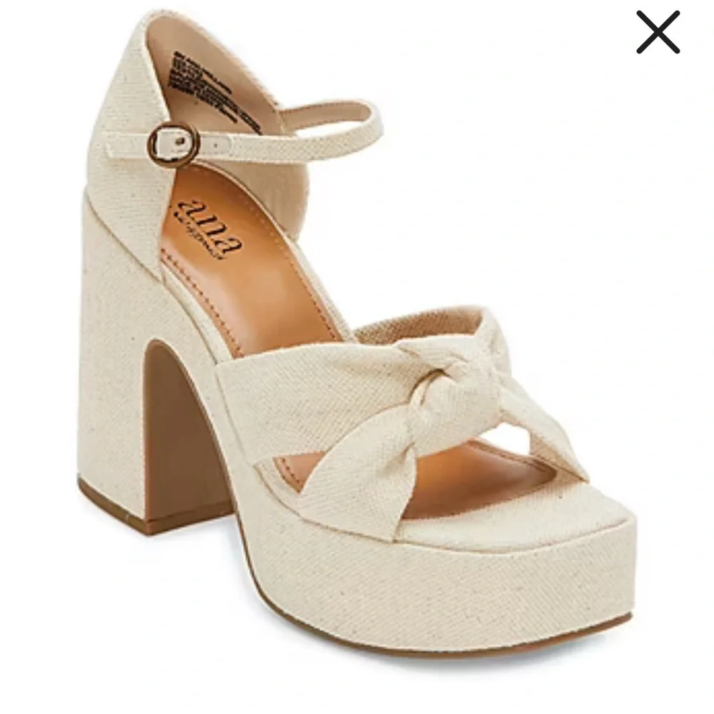 NEW a.n.a Womens Holland Heeled Sandals Natural